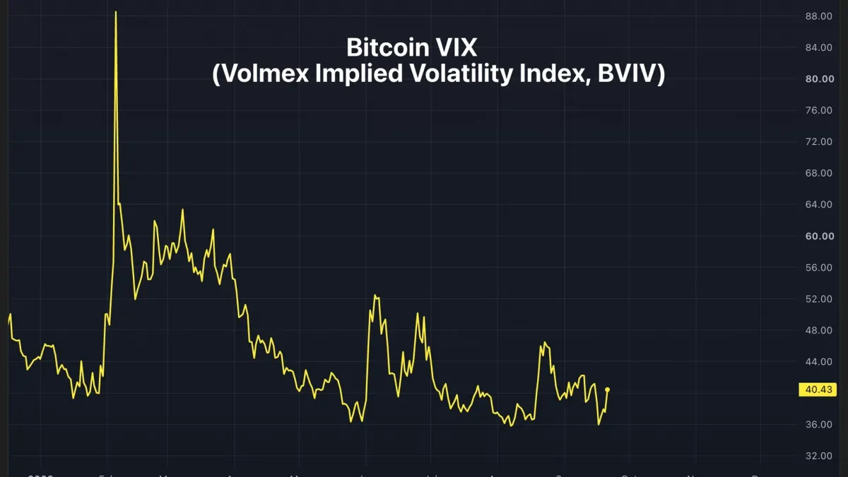 The Bitcoin VIX. (TradingView, CoinDesk)